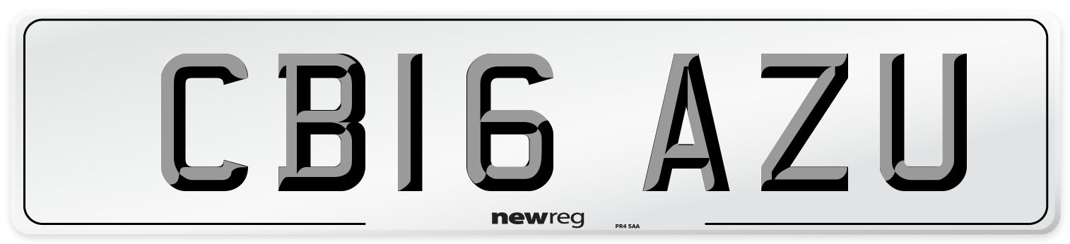 CB16 AZU Number Plate from New Reg